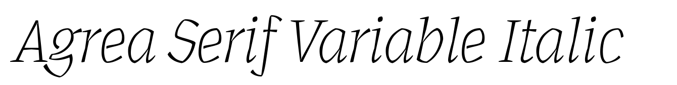 Agrea Serif Variable Italic